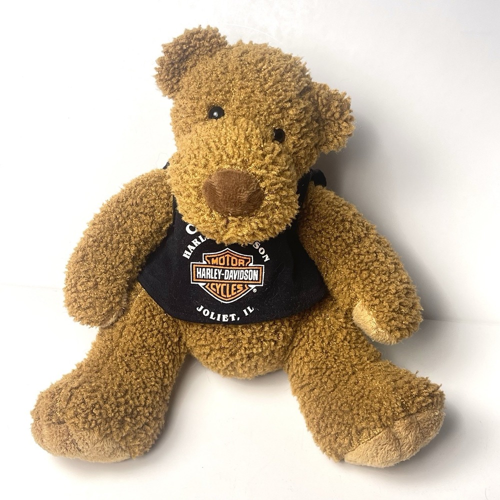 2004 Harley Davidson Dealer Motorcycle Brown Teddy Bear Plush 10" Stuffed Animal